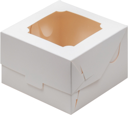 Изображение Коробка для бенто-торта с окном 120*120*80 мм (белая)