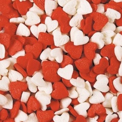 Посыпка "Сердечки красно-белые", 50 гр Изображение Посыпка "Сердечки красно-белые", 50 гр