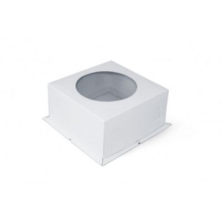 Изображение КОРОБКА для торта белая с окном 23,5*23,5*18 см