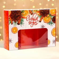 Коробка под 3 эклера "Счастья", 20 x 15 x 6 см Изображение Коробка под 3 эклера "Счастья", 20 x 15 x 6 см