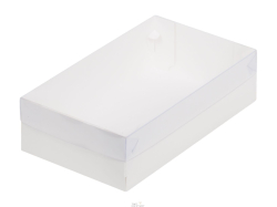 Изображение Коробка под зефир 25*15*7 см белая с пластиковой крышкой