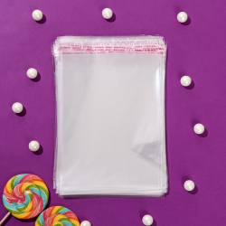 Изображение Пакет с клеевым клапаном, прозрачный 14 х 16 см, 100 шт
