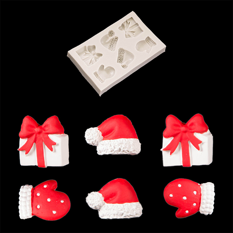 Изображение Силиконовый молд "Шапка, варежка, подарок" 7*11 см