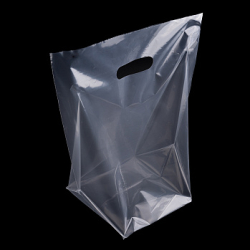 Изображение Пакет прозрачный с прорубной ручкой и квадратным дном ,высота 30см