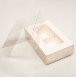 Изображение Коробка на 2 конфеты белая 115*70*30