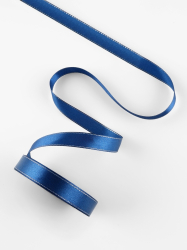 Изображение Лента атласная «Серебряные нити», 15 мм × 23 ± 1 м, цвет синий №038