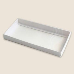 Изображение Коробка под дубайский шоколад с ПРОЗРАЧНОЙ КРЫШКОЙ 180*90*25 мм (белая)