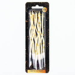 Изображение Свечи витые «Для твоего праздника», белые, 10 шт., 15 х 0,5 см