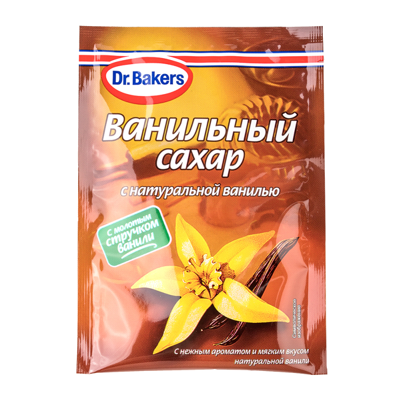 Сахар ванильный с натуральной ванилью Dr.Bakers, 15 гр Изображение Сахар ванильный с натуральной ванилью Dr.Bakers, 15 гр