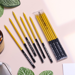 Изображение Свечи в торт "Праздник", 6 шт, 14,5 см, золото с чёрным