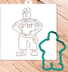 Вырубка+трафарет "Десантник" Изображение Вырубка+трафарет "Десантник"