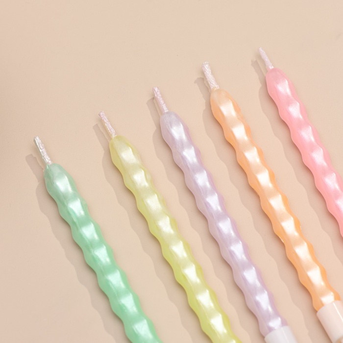 Изображение Свечи для торта «Праздничная волна», 6 шт., пастельные цвета