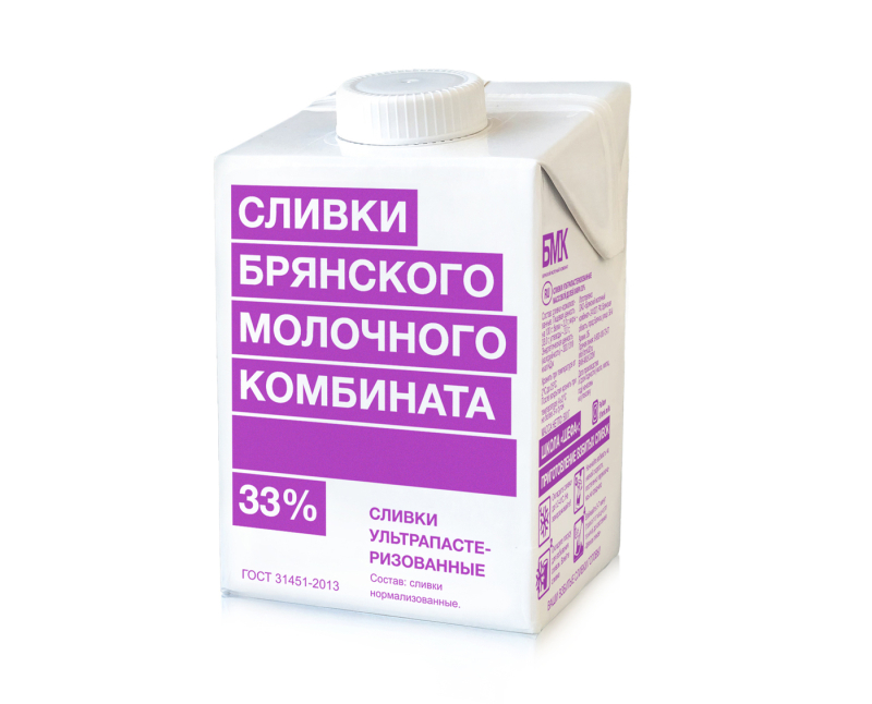 Сливки БМК 33%, 500 мл Изображение Сливки БМК 33%, 500 мл