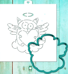 Изображение Вырубка+трафарет «Кот с нимбом»