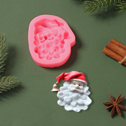 Изображение Силиконовый молд «Санта», 8,2×7×1,5 см, цвет МИКС