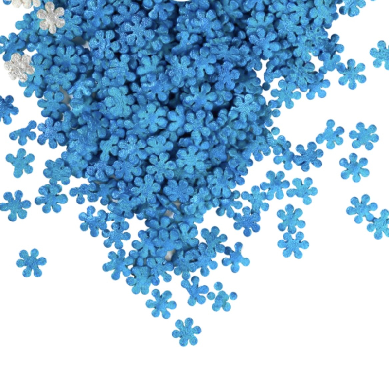 Изображение Посыпка сахарная Снежинки перламутровые (синие) 50 гр