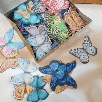 Изображение Вафельные бабочки для украшения, 10 шт (двусторонние)
