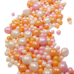 Изображение Драже зерновое №244 жемчуг(розовый, персик,серебро), 50 гр