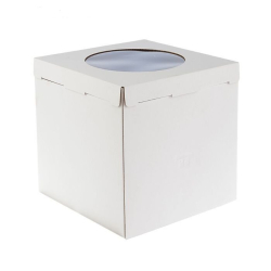Изображение Коробка для торта с окном белая 24*24*30 см