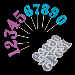 Молд "Цифры" 170*100мм 10 ячеек Изображение Молд "Цифры" 170*100мм 10 ячеек