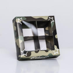 Изображение Коробка для 4 конфеты, "Камуфляж" 12,6 х 12,6 х 3,5 см