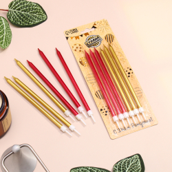 Изображение Свеча в торт "Грань", цифра "8", золотой металлик