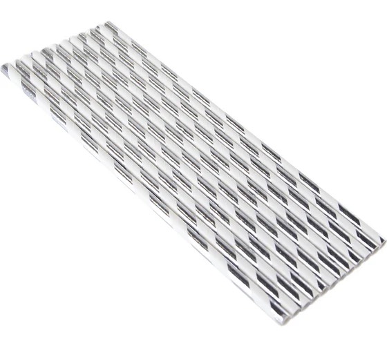 Изображение Трубочки для коктейля Полосы (серебро),12 шт