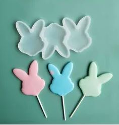 Изображение Силиконовая форма для леденцов «Кролики»