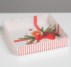 Изображение Коробочка для пряников и печенья "С новым годом!", 15 х 15 х 3 см