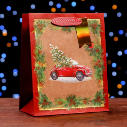 Пакет подарочный с широким дном «Роскошный Новый год», 20 х 14 х 13.2 см Изображение Пакет подарочный с широким дном «Роскошный Новый год», 20 х 14 х 13.2 см