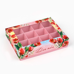 Изображение Коробка складная для 6 конфет «Самой нежной», 13.7×9.8×3.8 см