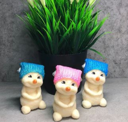 Изображение Фигурки из глазури Снеговик в шапочке, цвета в ассортименте