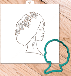 Вырубка+трафарет «Девушка весна с венком» Изображение Вырубка+трафарет «Девушка весна с венком»