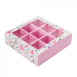 Изображение Коробка с окном 9 конфет, Колокольчики