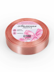 Изображение Лента атласная, 20 мм, 23±1 м, цвет розовое золото №146