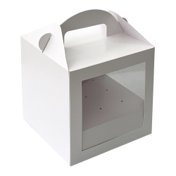 Изображение Коробка под кулич с окном 180*180*180", белый