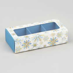 Изображение Коробка под 3 конфеты с ячейками «Золото в Новом году», 13.3 х 3.3 х 5.8 см