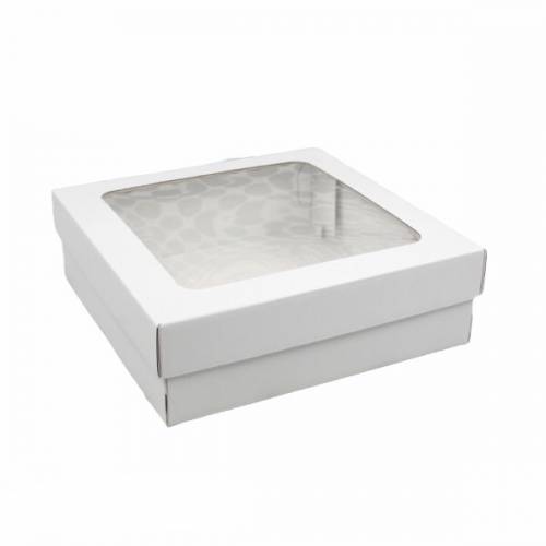 Коробка для торта 25*25*8 см с окном Изображение Коробка для торта 25*25*8 см с окном