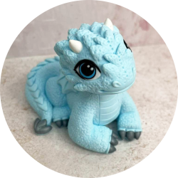 Изображение 3д Молд Дракон сидит, 6,5 см ТМ Лавка Кондитера