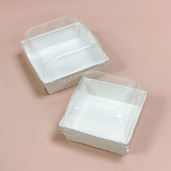 Изображение Контейнер для бенто торта БЕЛЫЙ (дно 14 см, крышка 13 см)