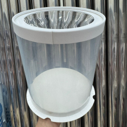 Изображение Тубус 22*24 см белый с прозрачной крышкой с пьедесталом
