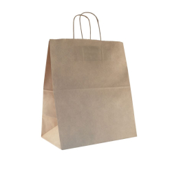Изображение Пакет крафт 22х12х25 см с кручеными ручками