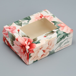 Изображение Коробка складная «Цветочный», 10 х 8 х 3.5 см