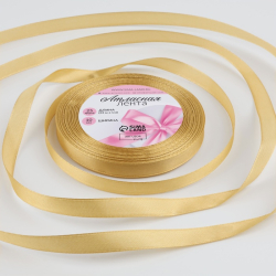 Изображение Лента атласная, 10 мм × 23 ± 1 м, цвет золотисто-бежевый №186