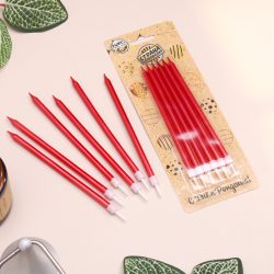 Изображение Свеча в торт "Грань", цифра "9", жемчужный, 6,5 см