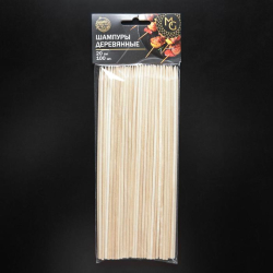 Изображение Шампур деревянный, 25×0,3 см, 100 шт, берёза