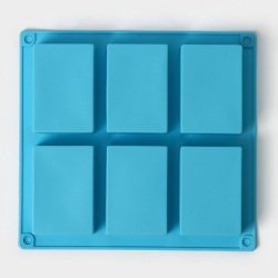 Изображение Форма силиконова «Фигуры.Прямоугольник» 22×20,5×2,5 см, 6 ячеек (5,5×8 см)