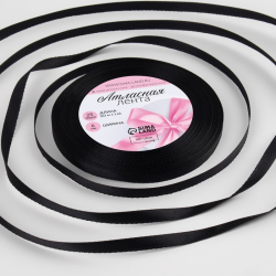 Изображение Лента атласная, 6 мм × 23 ± 1 м, цвет чёрный №39