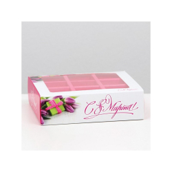 Коробка на 9 конфет "С 8 марта" Изображение Коробка на 9 конфет "С 8 марта"