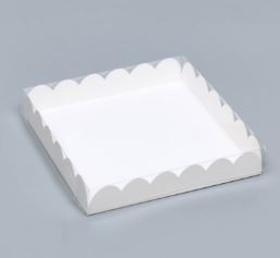 Изображение Коробочка для печенья, белая, 18 х 18 х 3 см